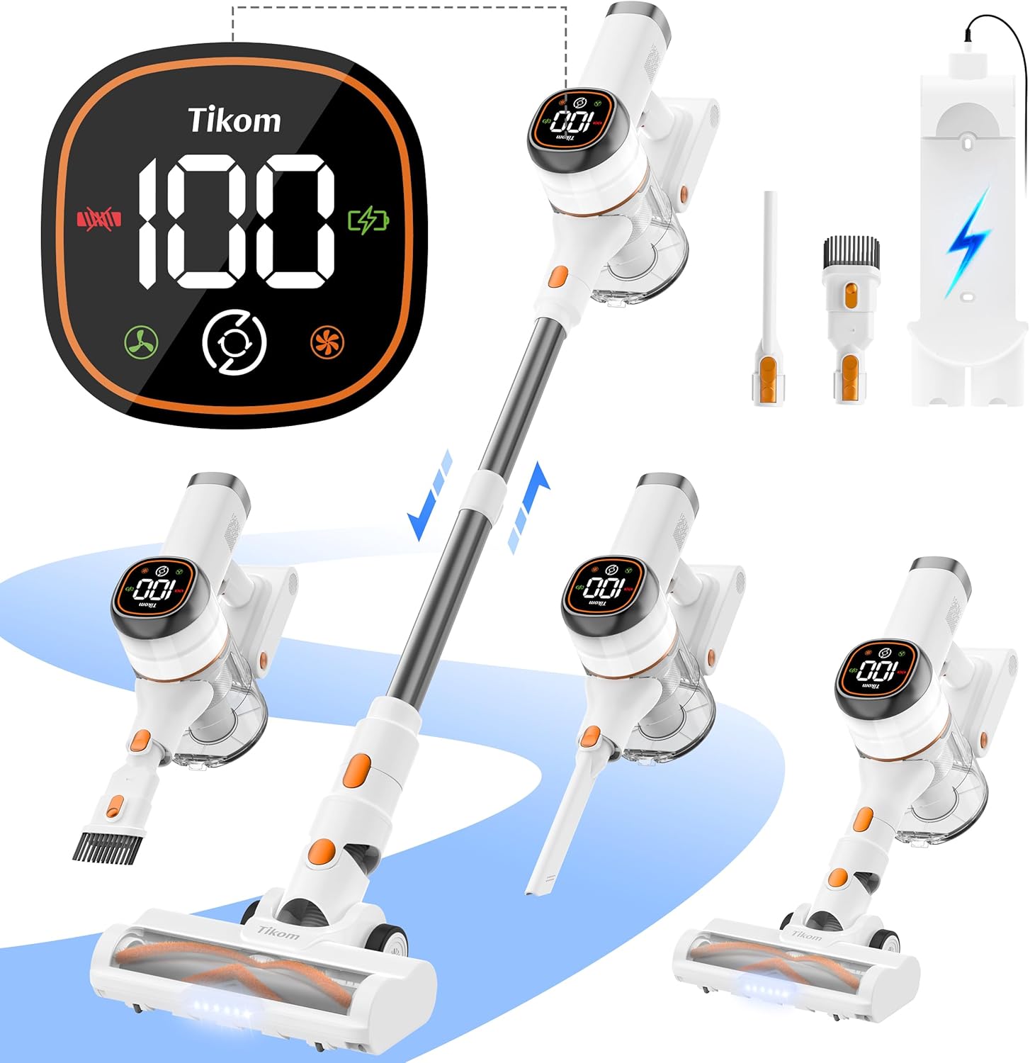 Tikom V500 Cordless — Orange & White